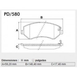 PASTILLAS DE FRENO DODGE CARAVAN TOWN & COUNTRY VOYAGER JEEP CHEROKEE GRAND CHEROKEE LIBERTY - DELANTERA