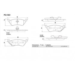 PASTILLAS DE FRENO DODGE CARAVAN III 2.4 - 3.3 - 3.8 VOYAGER JEEP CHEROKEE LIBERTY 2.4 - 2.5 - 2.8 - 3.7 - TRASERA