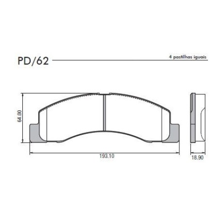 PASTILLAS DE FRENO FORD F100 F250 F350 F4000 DUTY - DELANTERA