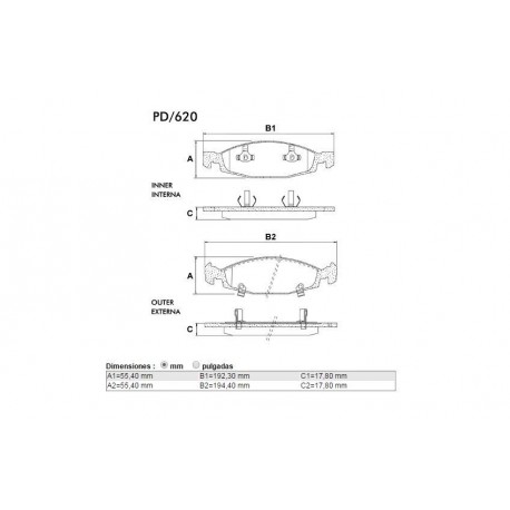PASTILLAS DE FRENO JEEP GRAN CHEROKEE - DELANTERA