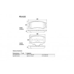 PASTILLAS DE FRENO MITSUBISHI MONTERO 3.5 V6 GDI IO 1.8 GDI SPORT 2.5 TD - TRASERA