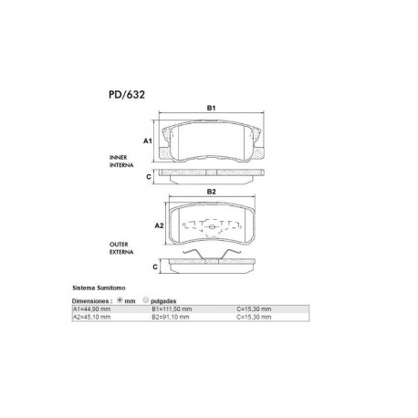 PASTILLAS DE FRENO MITSUBISHI MONTERO 3.5 V6 GDI IO 1.8 GDI SPORT 2.5 TD - TRASERA