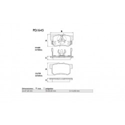PASTILLAS DE FRENO HONDA ACCORD VIII TOURER 2.4 08/ CR-V 05/ FR-V 05/ - TRASERA