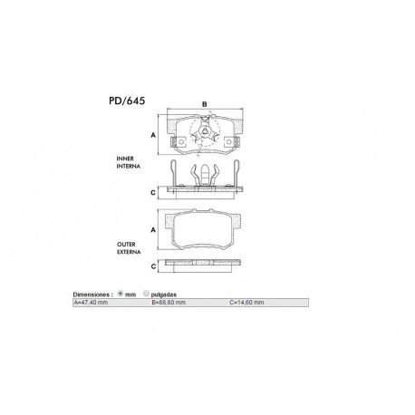 PASTILLAS DE FRENO HONDA ACCORD VIII TOURER 2.4 08/ CR-V 05/ FR-V 05/ - TRASERA