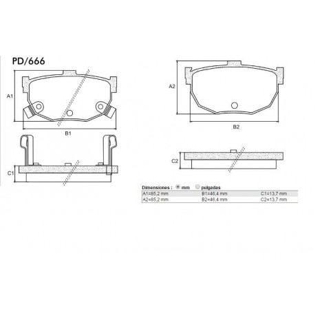PASTILLAS DE FRENO HYUNDAI COUPE ELANTRA JAC J5 J6 KIA CERATO NISSAN BLUEBIRD MAXIMA - TRASERA