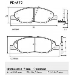 PASTILLAS DE FRENO NISSAN NOTE TIIDA VERSA - DELANTERA