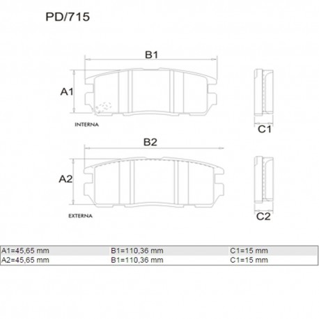 PASTILLAS DE FRENO HYUNDAI TERRACAN HO 01/ - TRASERA