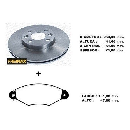 KIT DISCOS DE FRENO Y PASTILLAS RENAULT KANGOO (BD3550 + PD/412)