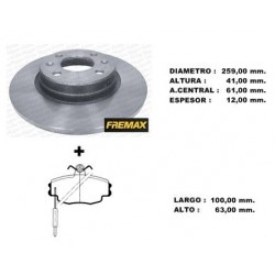 KIT DISCOS DE FRENO Y PASTILLAS RENAULT LOGAN (BD4707 + PD/305-A)