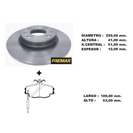 KIT DISCOS DE FRENO Y PASTILLAS RENAULT LOGAN (BD4707 + PD/305-A)