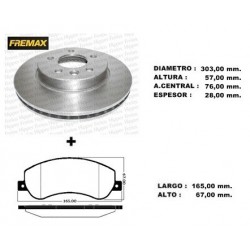 KIT DISCOS DE FRENO Y PASTILLAS FORD TRANSIT 07/ VOLKSWAGEN AMAROK 10/ (BD6382 + PD/1028)