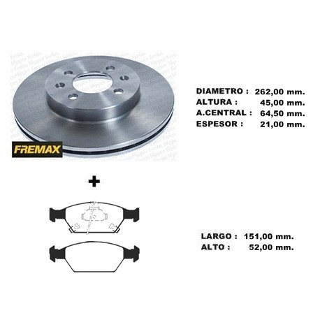 KIT DISCOS DE FRENO Y PASTILLAS HONDA FIT MOD NUEVO CITY 09/ (BD1700 + PD/685)