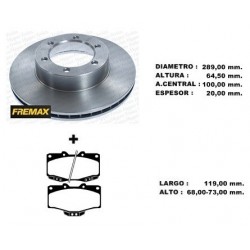 KIT DISCOS DE FRENO Y PASTILLAS TOYOTA HILUX 4X4 4 RUNNER 05/ (BD5190 + PD/115)