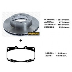 KIT DISCOS DE FRENO Y PASTILLAS TOYOTA HILUX 3,0 05/ (BD4211 + PD/527)