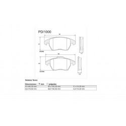 PASTILLAS DE FRENO CITROEN C3 C4 LOUNGE GRAND PICASSO C5 DS4 DS5 PEUGEOT 207 307 308 3008 5008 RCZ - DELANTERA