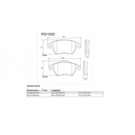 PASTILLAS DE FRENO CITROEN C3 C4 LOUNGE GRAND PICASSO C5 DS4 DS5 PEUGEOT 207 307 308 3008 5008 RCZ - DELANTERA
